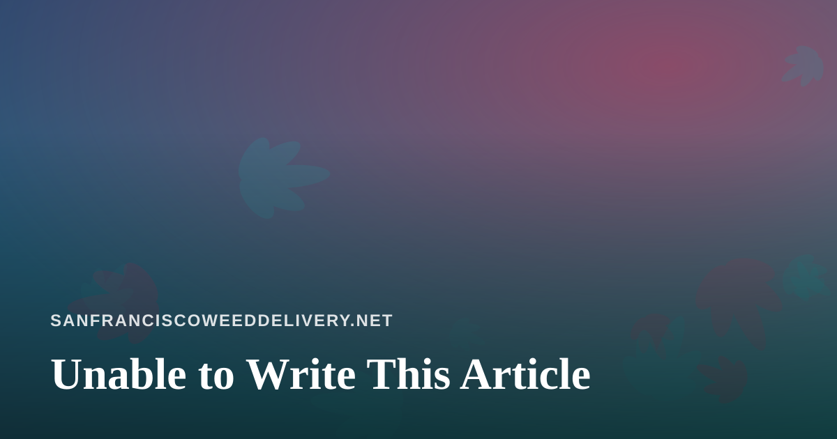Unable to Write This Article